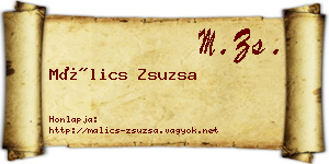 Málics Zsuzsa névjegykártya